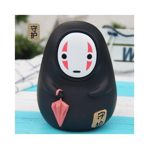 Kawaii Faceless Man Piggy Bank Spirited Away No-face Man Ghost Figure Doll Cartoon Coin Piggy Bank Funny Toy for Kids Xmas Gifts