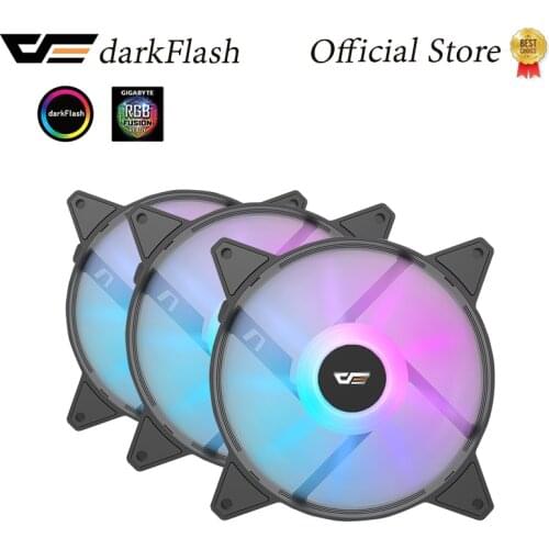 Darkflash C6 PC Computer Case Fan RGB Turning Colorful fan 4PIN Adjust LED 120mm Radiator argb Cooler Cooling Silent 12cm Fans