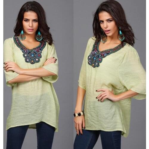 Summer Chiffon Blouse women fashion embroidered Chiffon Blouse plus size women chiffon shirt L.XL.XXL.3XL