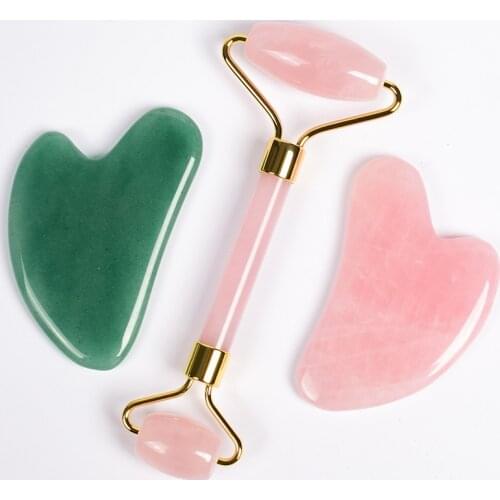 Korean Skin Care Gua Sha Tool Natural Jade Suction Cups Massage Crystal Face Massager Gouache Skincare Scraper Wrinkle Healing
