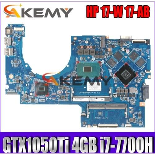 Laptop motherboard DAG37DMBAD0 G37D For HP for PAVILION 17-AB 17-W series motherboard 915550-601 with 1050Ti 4GB i7-7700H