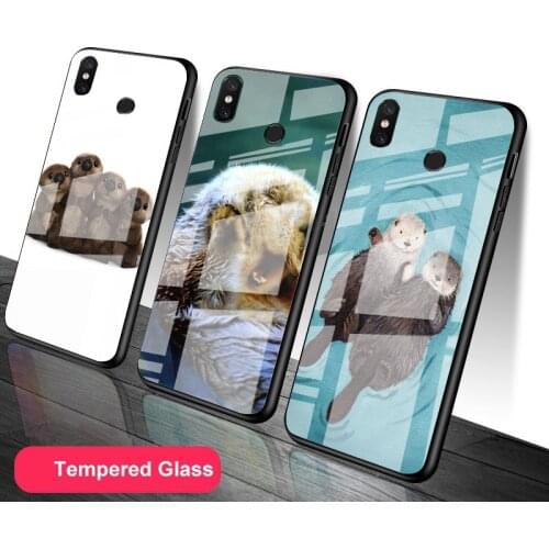 Cute otter Tempered Glass Phone Case For Redmi Note 5 6 7 8 9 Pro Note8T Note9S Redmi8 9 Cover Shell