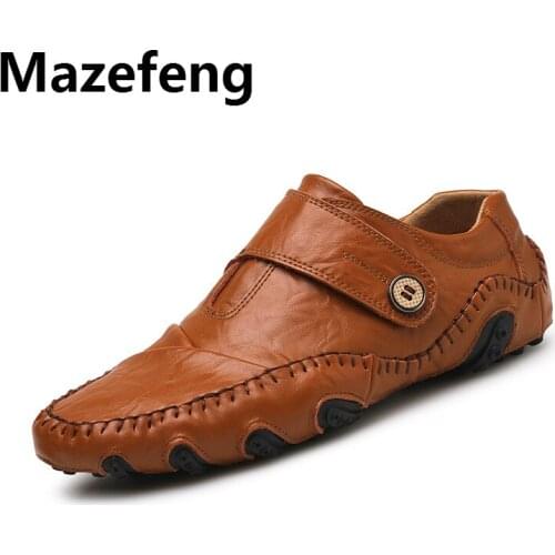 2019 Genuine Leather Men Casual Shoes Luxury Brand 2019 Mens Loafers Fashion Breathable Driving Shoes Slip on Comfy Moccasins