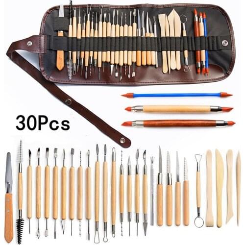 Ceramic Clay Tools Set Polymer Clay Tools Pottery Tools Set Wooden Pottery Sculpting Clay Cleaning Tool Set tool sculpture
