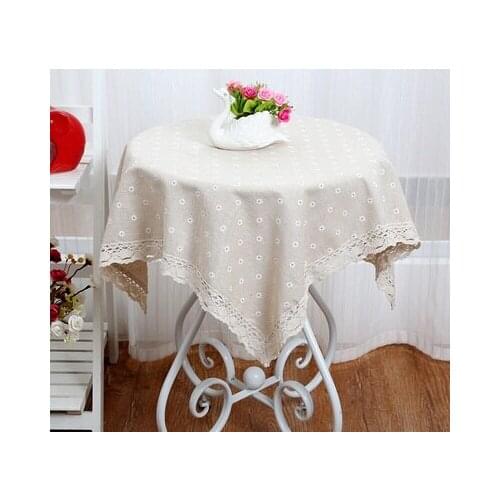 Drop Large Plaid Floral Cotton Linen 2017 New Square Custom Round Tablecloths Waterproof Oilproof Tablecover Pastoral Style Lace