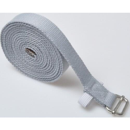 New Arrival Metal Buckle Cotton Gray Stretch Band Yoga Rope Stretching Yoga Aids Non-Slip Non-Curl Yoga Stretch Band