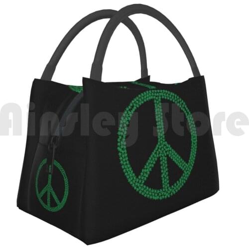 Portable Insulation Bag Peace And Love The Peace Leaves Plants Pot Symbol Love Drug Hemp