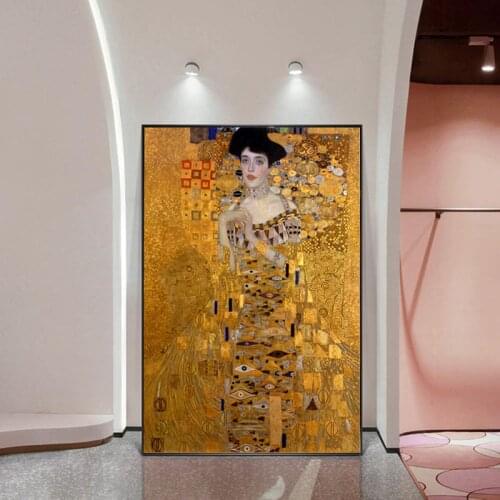 Portrait Of Adele Bloch Canvas Paintings On The Wall Gustav Klimt Kiss Paintings Reproductions Canvas Prints For Living Room