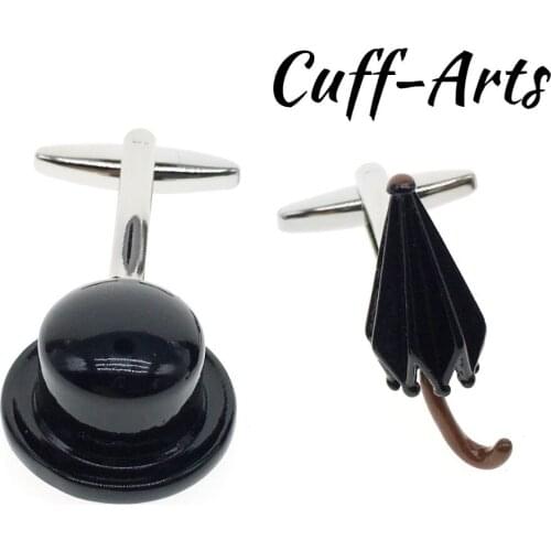 Factory Direct Sales Wholesale French Shirt Cuff Cufflink Button Black Brown Enamel Umbrella Cufflinks Fashion Cufflinks C10004