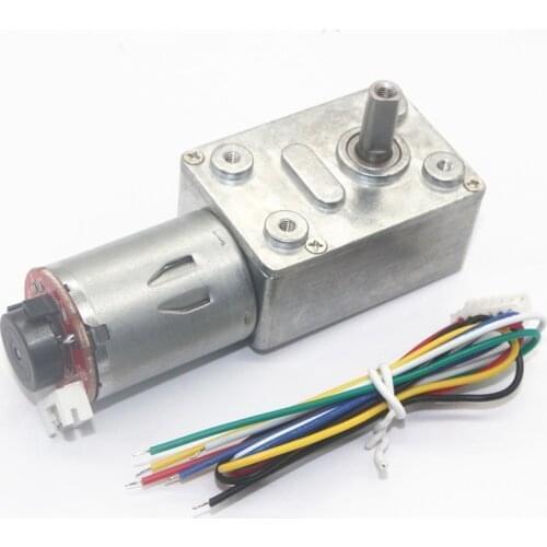 DC Geared Motor, JGY-370 Worm Geared Motor, Hall Encoder with Speed, Signal Feedback, Self-Locking Motor