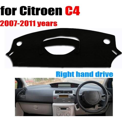 RKAC Car dashboard cover mat for Citroen old C4 2007-2011 years Right hand drive dashmat pad dash covers dashboard accessories