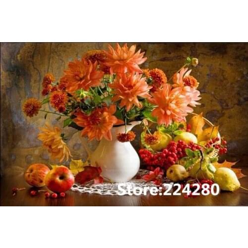 Needlework,for embroidery,DIY Flowers and fruits 14CT Unprinted Cross stitch kits,Art Pattern counted Cross-Stitching decor