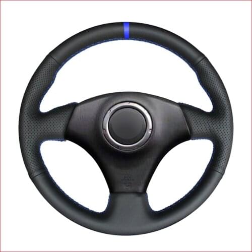 Blue Marker Black PU Faux Leather Car Steering Wheel Cover for Toyota RAV4 Celica Matrix MR2 Supra Voltz Caldina MR-S Corolla