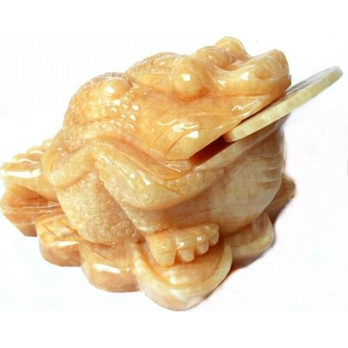 Sculpture Home decoration Fortune Coin Jade Money Toad/ Frog /Chan Chu Charm of Prosperity Decoration W3066