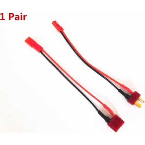 T plug to JST Connector Adapter Lipo Battery Deans Male Female Pair 100mm Silicone Cable 18AWG 20AWG 22AWG 10CM