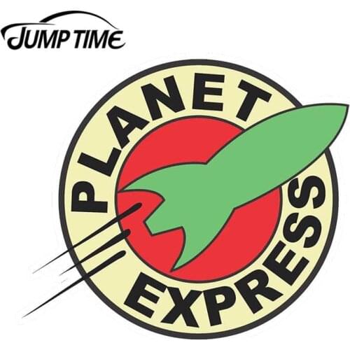 Jump Time 13cm x 13cm For Futurama Planet Express Logo Vinyl Sticker Car Truck Window Decal JDM Wall Bumper Car Accessories