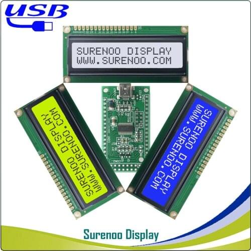 LCD2USB USB 162 16X2 1602 Character LCD Module Display Screen Panel sutible LCD Smartie & AIDA64 for DIY PC