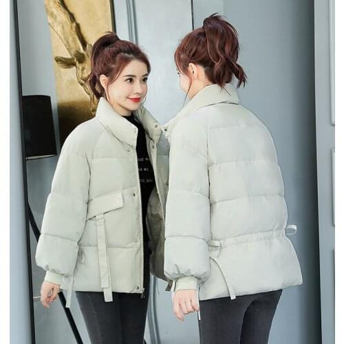 EHQAXIN 2021 Winter Womens Down Jacket Fashion New Coat Loose Bread Jacket College Style Stand-Up Collar Long-Sleeved Coat S-2XL