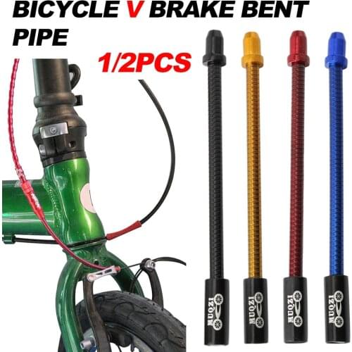 1/2PCS Bicycle V Brake Brake Bent Pipe Stainless Steel Oiling Bendable Spring Mountain Road Folding Bike Flexible Cable Guide
