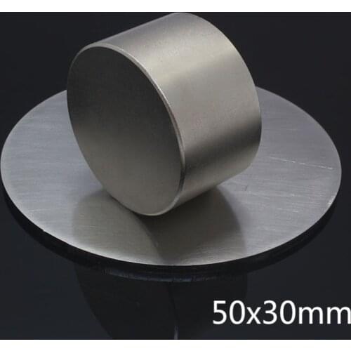1Pcs 50x30 mm Neodymium magnet gallium metal super strong magnets powerful permanent magnetic magnet fishing 50*30 round magnet