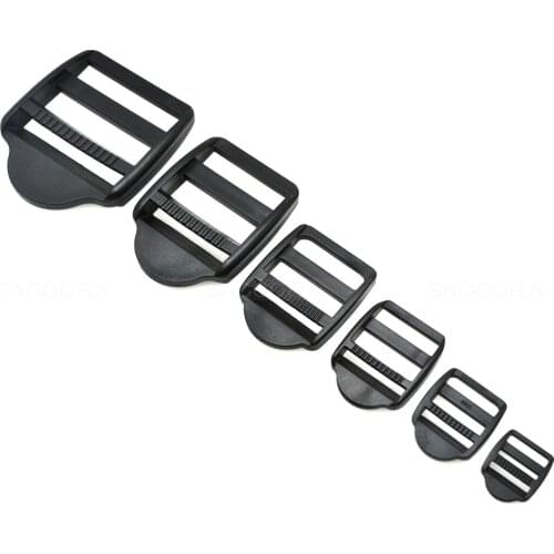 1pcs Ladder Lock Slider Plastic Buckles Backpack Straps Webbin 15mm-50mm Black