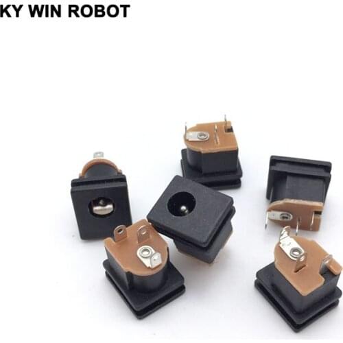 10Pcs DC Power Socket DC-015 DC015 Jack 5.5-2.1 MM Square Panel Mounting 5.5X2.1mm