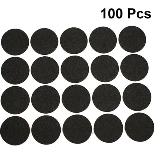 100Pcs 30mm Felt Feet Mats Self-adhesive Non-slip Furniture Pads Round Table and Chair Feet Protective Mats (Black)