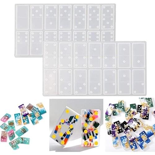 2 Pack Resin Molds,Dominoes Silicone Molds for Resin Casting Double Six Epoxy Resin Mold for Personlized Dominos, Game Molds
