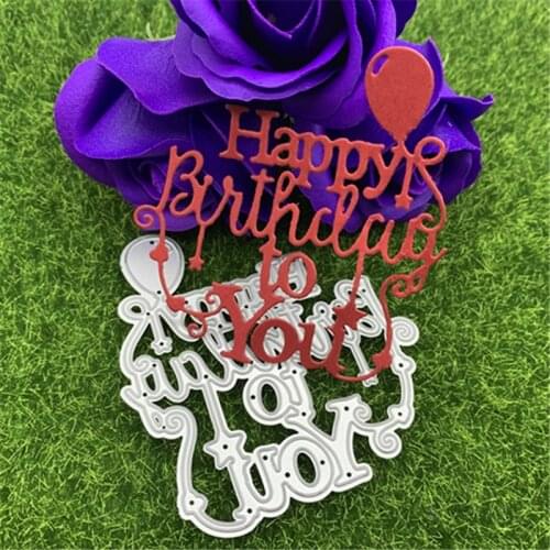 English letters wish you a happy birthday hand embossed DIY album scrapbook greeting card decoration metal cutting mold