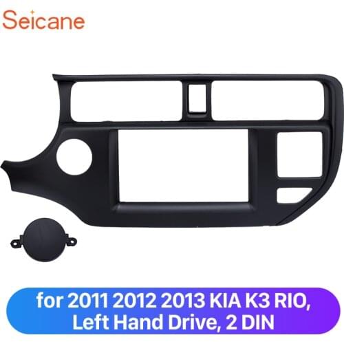 Seicane 2 Din Car Refitting Trim Bezel Kit for 2011 2012 2013 KIA K3 RIO Left Hand Drive with SRS Hole Refitting Frame