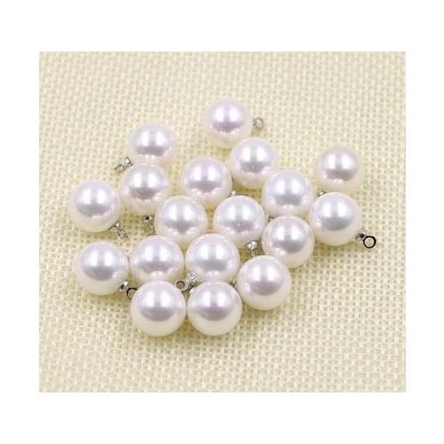 Free shipping 20pcs/lot white shell button 10mm imitation pearl buttons all round dark pearl clasp children sweaters buttons