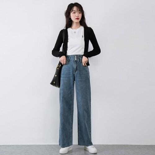 Women Denim pants 2020 autumn Winter new young Literary style retro High Waist pants zipper trousers woman clothes