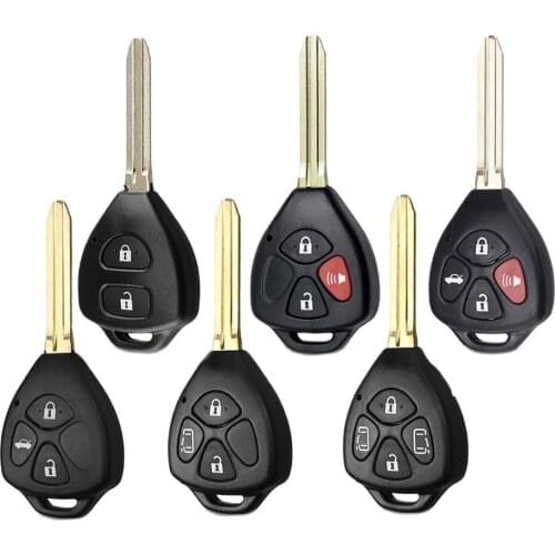 HKOBDII 10pcs 3+1/4 Buttons Car Key Blank Shell Toy48 BladeKeyless R emote Fix Uncut for TOYOTA
