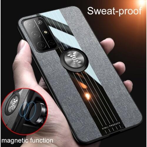 For Huawei Honor 30S Case Fabric Hard Cover Soft Frame Cloth Phone Case For Huawei Honor 30S Ring Holder Optional