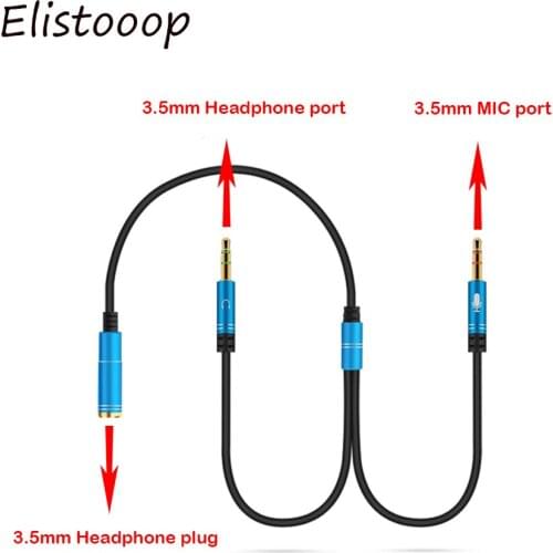 Colorful 3.5mm Jack Microphone Headset Audio Splitter Cable Female to 2 Male Headphone Mic Aux Extension Cables For Computer