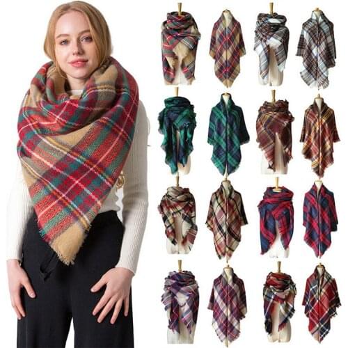 DHL or fedex 20pcs/lot Womens Cashmere Lattice Scarf Square Plaid Shawl Keep Warm Hijab Scarf