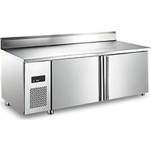 Double temperature freezer commercial double door fresh-keeping stainless steel display cabinet knob type refrigerator freezer