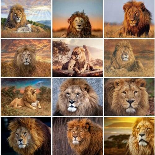 EverShine 5D Diamond Painting Full Drill Lion Cross Stitch Diamond Embroidery Sale Animals Picture Rhinestones Home Decor