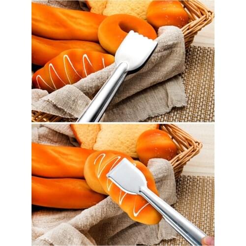 Hot sell 300pcs/lot Bread Food Tongs Kitchen Buffet Cooking Stainless Steel Tool Anti Heat Bread Clip Pastry Clamp Barbecue Tong