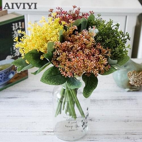 Japanese Hand-made Rice Ear Grass Artificial Flowers Wedding Home Decor Plant Wall Decoration Bouquet Accessories Handmade Diy