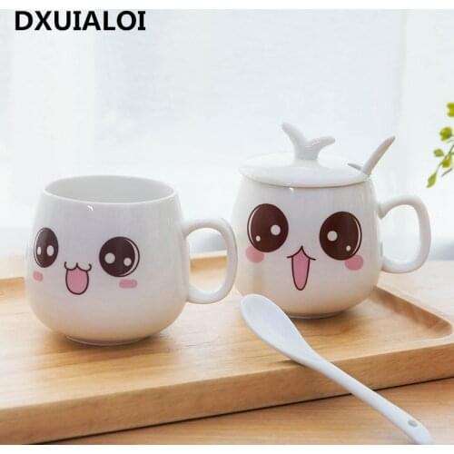 Modern simplicity Creative Ceramic Mugs Cute Cartoon Face Expression Water Container Lover Coffee Mugs Travel cute cup gift