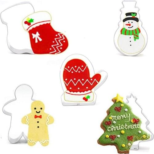 Mijiang Stainless Steel Christmas Cake Cutter Slicer Set DIY Cake Decorating Tools Fondant Pastry Cookie Biscuit Molds MX44