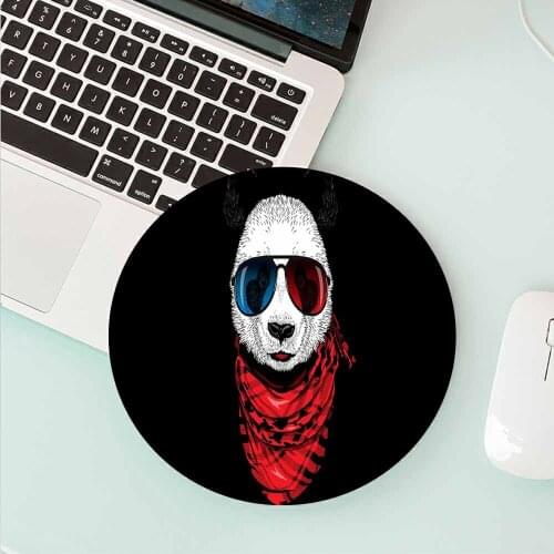 Animal Panda Kawaii Round Mouse Pad Gaming PC Laptop Small Size Waterproof Non-Slip Round Mouse Pad Gaming Accessories Desk Mat