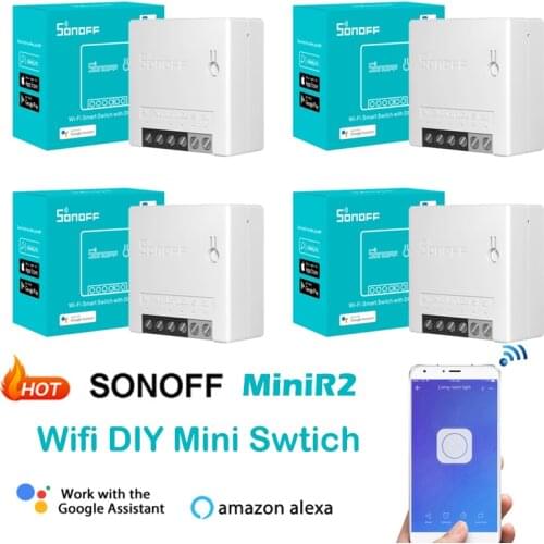 30pcs SONOFF MINIR2 Wifi DIY Mini Switch Two Way Wiring Smart Home Automation Module Compatible with eWelink Alexa Google Home