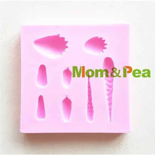 Mom&Pea 1450 Free Shipping Succulent Plant Mini Leaf Mold Cake Decoration Fondant Cake 3D Mold Soap Mold Food Grade