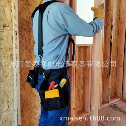 Men Work Tooling Strap Suspender Belt Suspenders Heavy Duty H Type Tool Bag Braces Black Adjustable Suspensorio Working Straps