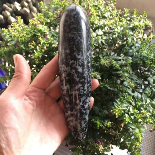 Natural Gabbro massage wand quartz mineral crystals healing stones home for gifts