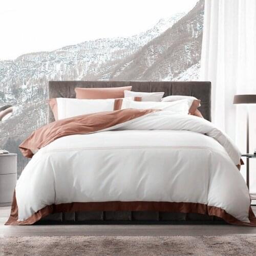 New 100% Egypt Cotton snow White Embroidery Luxury Bedding Sets King Queen Size Hotel Bed Duvet Cover Bed Sheet set