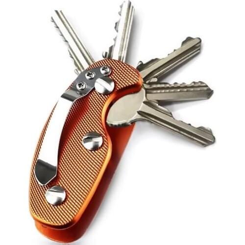 NEW Smart Keychain Hard Oxide Aluminum Key Holder Clip Folder Pocket Tool Aluminum Alloy Key Clip Orange Outdoor Tools