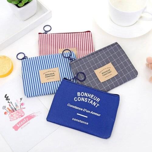 New Fashion Canvas Wallet Women Card Holder Key Mini Wallet Canvas Bag Zipper Coin Purse Wallet Card Holder Storage Bag For Kid
